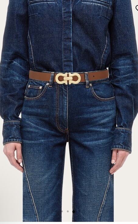 Ferragamo Accessories - Ferragamo Reversible Gancini belt Cognac/black Gold Buckle Womens Sz 100 $489